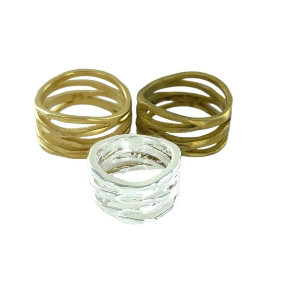 Triple Twist Metal Ring